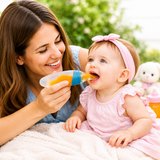 2-in-1 Silicone Baby Squeeze Feeding Spoon & Bottle