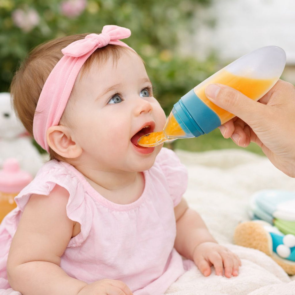 Zovio Baby Squeeze Feeding Spoon Bottle - Baby Girl Feeding
